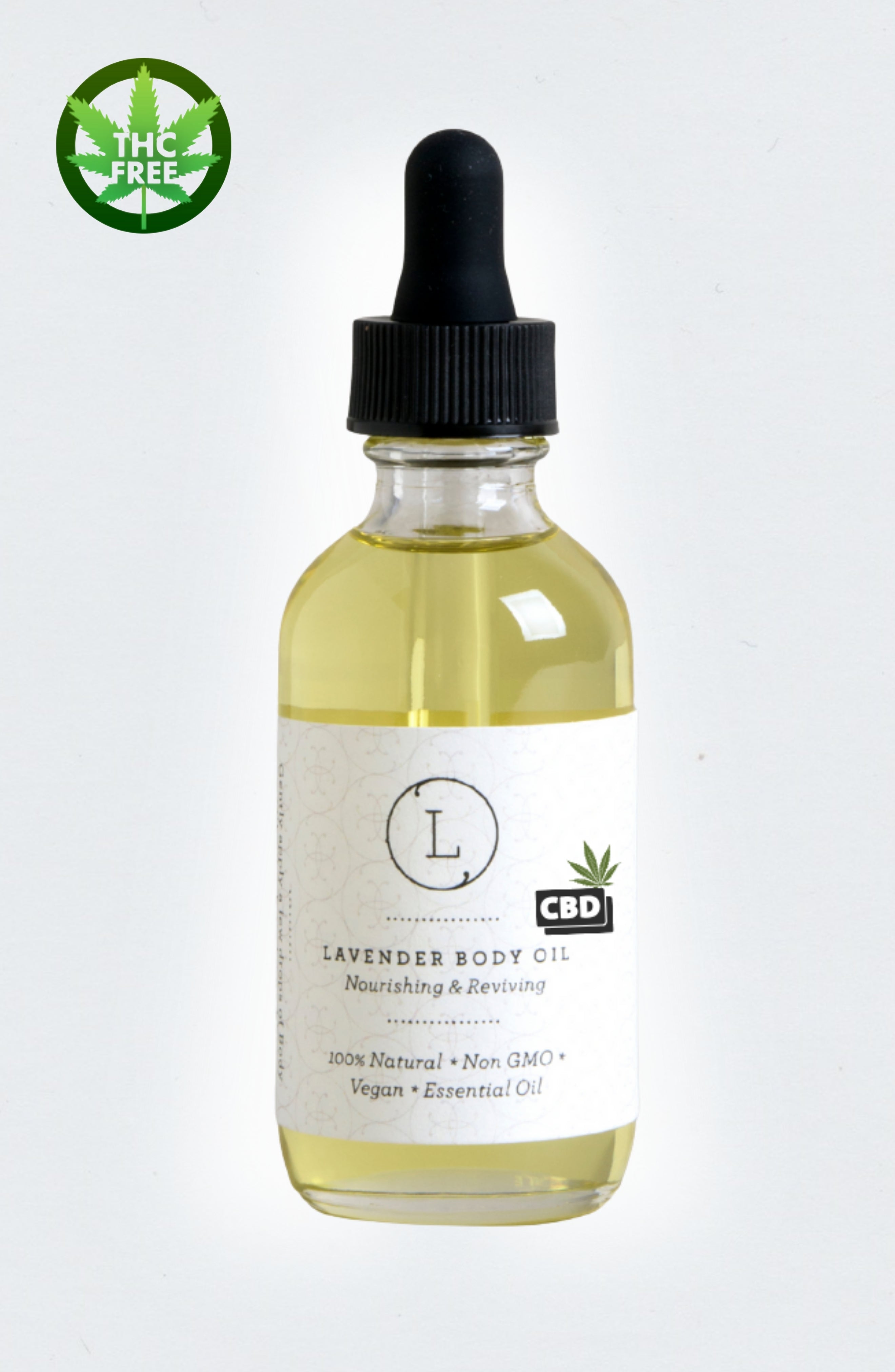 CBD Lavender Body Oil with CBD, Natural Moisturizing Body Oil (THC free)